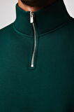 Unisex Relax Fit Rahat Kesim Pamuklu İçi Polarlı Yarım Fermuarlı Haki Dik Yaka Sweatshirt