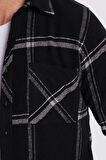 Erkek Slim Fit Dar Kesim Uzun Kollu Kareli Tek Cepli Kışlık Oduncu Gömlek