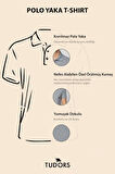 Erkek Slim Fit Dar Kesim %100 Pamuk Düz Pike Gri Polo Yaka Tişört