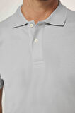 Erkek Slim Fit Dar Kesim %100 Pamuk Düz Pike Gri Polo Yaka Tişört