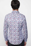 Slim Fit Uzun Kollu Dar Kesim Baskılı Oxford Doku Erkek Gömlek