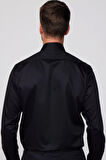 Regular Fit Siyah Non-Iron %100 Pamuk Doğa Dostu Ekoteks Belgeli Ütü Gerektirmez Gömlek