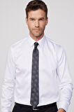 Slim Fit Beyaz Non-Iron %100 Pamuk Doğa Dostu Ekoteks Belgeli Ütü Gerektirmez Gömlek