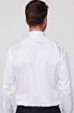 Slim Fit Beyaz Non-Iron %100 Pamuk Doğa Dostu Ekoteks Belgeli Ütü Gerektirmez Gömlek