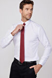Slim Fit Beyaz Non-Iron %100 Pamuk Doğa Dostu Ekoteks Belgeli Ütü Gerektirmez Gömlek
