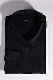 Erkek Big Size Büyük Beden Kolay Ütü Kravatlık Armürlü Pamuklu Gömlek