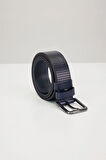 Erkek %100 Hakiki Deri 4 cm Spor Lacivert Kemer