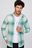 Erkek Slim Fit Dar Kesim Uzun Kollu Kareli Kışlık Oduncu Gömlek