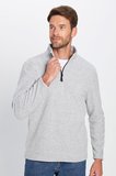 Unisex Standart Fit Anti-pilling Tüylenme Yapmayan Soğuk Geçirmez Gri Dik Bato Yaka Polar Sweatshirt