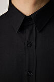 Modern Slim Fit Uzun Kollu Pamuklu Kolay Ütü Armürlü Siyah Erkek Gömlek