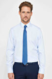 Slim Fit Açık Mavi Non-Iron %100 Pamuk Doğa Dostu Ekoteks Belgeli Ütü Gerektirmez Gömlek