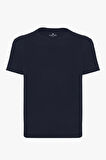 Unisex Slim Fit Dar Kesim %100 Pamuk Yumuşak Dokulu Lacivert Bisiklet Yaka Tişört