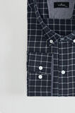 Erkek Big Size Büyük Beden Düğmeli Yaka Küçük Kareli Pamuklu Gömlek