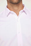 Modern Slim Fit Uzun Kollu Pamuklu Kolay Ütü Armürlü Pembe Erkek Gömlek