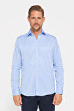 Erkek Regular Fit Klasik Kesim Pamuklu Kolay Ütü Çizgili Gömlek