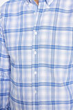Erkek Slim Fit Dar Kesim Uzun Kollu Pamuklu Kolay Ütü Kareli Düğmeli Yaka Gömlek