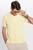 Erkek Slim Fit Dar Kesim Pamuklu Yumuşak Dokulu Serin Tutan Kumaş Düz Pike Polo Yaka Tişört