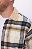 Unisex Relax Fit Rahat Kesim Kareli Kışlık Oduncu Overshirt Ceket Tarzı Peluş Yaka Gömlek