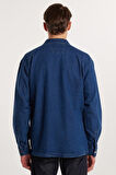 Unisex Relax Fit Rahat Kesim Denim Kot Kapaklı Çift Cepli Overshirt Ceket Tarzı Gömlek