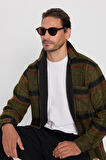 Erkek Relax Fit Rahat Kesim Tek Cepli Kareli Kışlık Oduncu Gömlek