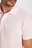 Erkek Slim Fit Dar Kesim %100 Pamuk Pembe Polo Yaka Tişört