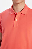 Erkek Slim Fit Dar Kesim %100 Pamuk Mercan Polo Yaka Tişört