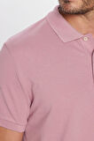 Erkek Slim Fit Dar Kesim %100 Pamuk Gül Kurusu Polo Yaka Tişört