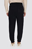 Unisex Relax Fit Rahat Kesim Şardonlu 3 Cepli Lastikli Jogger Paça Siyah Eşofman Altı