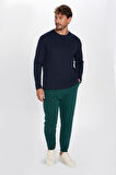 Unisex Relax Fit Rahat Kesim Şardonlu 3 Cepli Lastikli Jogger Paça Yeşil Eşofman Altı