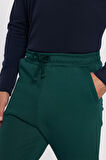 Unisex Relax Fit Rahat Kesim Şardonlu 3 Cepli Lastikli Jogger Paça Yeşil Eşofman Altı