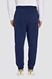 Unisex Relax Fit Rahat Kesim Şardonlu 3 Cepli Lastikli Jogger Paça Lacivert Eşofman Altı