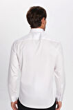 Erkek Slim Fit Non-Iron Pamuklu Doğa Dostu Ekoteks Belgeli Ütü Gerektirmez Beyaz Gömlek