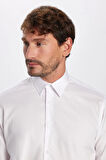 Regular Fit Beyaz Non-Iron Pamuklu Doğa Dostu Ekoteks Belgeli Ütü Gerektirmez Gömlek