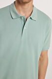 Erkek Regular Fit Klasik Kesim %100 Pamuk Düz Pike Mint Polo Yaka Tişört