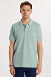 Erkek Regular Fit Klasik Kesim %100 Pamuk Düz Pike Mint Polo Yaka Tişört