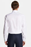 Slim Fit Beyaz Non-Iron %100 Pamuk Doğa Dostu Ekoteks Belgeli Ütü Gerektirmez Gömlek