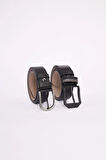 Erkek 2'li Set 3,5 Cm Klasik 4 Cm Spor Siyah Kemer