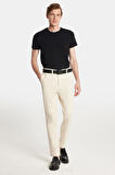 Erkek Regular Fit Chino Esnek Yandan Cepli Önü Fermuarlı Pamuklu Dokulu Taş Pantolon