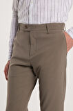 Erkek Esnek Yan Cepli Bilek Boy Canvas Kesim Açık Haki Pantolon