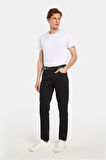 Erkek Regular Fit Rahat Kesim Kanvas Siyah Pantolon