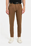 Erkek Regular Fit Rahat Kesim Kanvas Kahverengi Pantolon