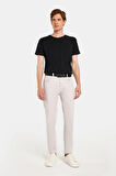 Erkek Regular Fit Rahat Kesim Kanvas Kırık Beyaz Pantolon