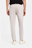 Erkek Regular Fit Rahat Kesim Kanvas Kırık Beyaz Pantolon