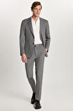 Erkek Regular Fit Antrasit Esnek Likralı Kumaş Mono Yaka Torba Cepli Takım Elbise