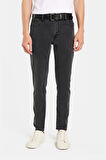 Erkek Slim Fit Yıkamalı Taşlamalı Esnek Kot  Düz Paça Tapered Gri Pantolon