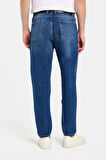 Erkek Relax Fit Geniş Kesim Boru Paça Denim Yıkamalı Taşlamalı Esnek Jean Kot Pantolon