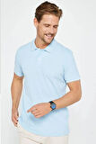 Erkek 5'li Paket Siyah-Gri-Haki-Mavi-Beyaz Slim Fit Dar Kesim Pamuklu Düz Pike Polo Yaka Tişört
