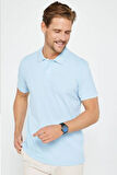 Erkek 5'li Paket Bordo-Gri-Mavi-Haki-Çimen Yeşili Slim Fit Pamuklu Düz Pike Polo Yaka Tişört