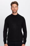 Erkek Slim Fit Dar Kesim Yumuşak Dokulu Tüylenmeyen Siyah Yarım Balıkçı Yaka Triko Kazak
