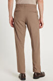 Erkek Slim Fit Dar Kesim Esnek Yan Cepli Bilek Boy Canvas Kesim Kahverengi Pantolon